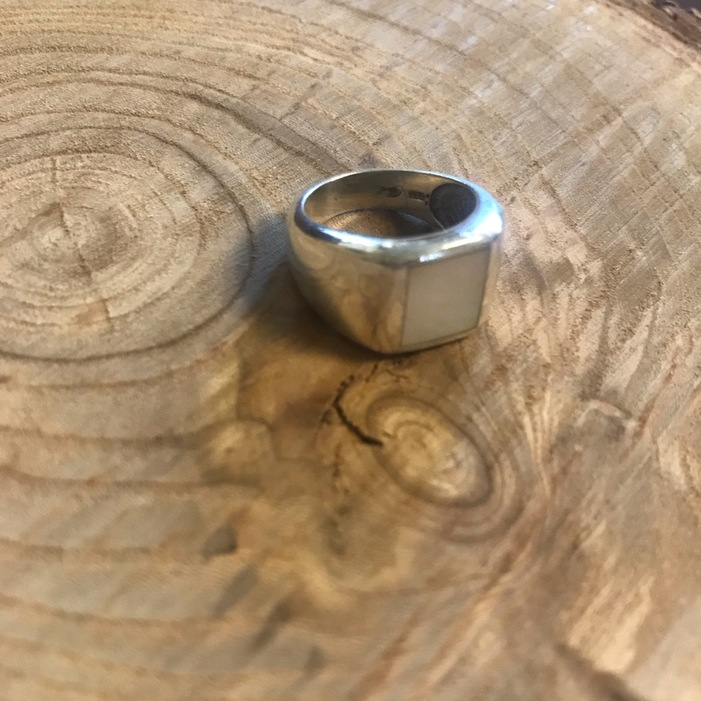 Sterling Silver Pearl Inlay Ring